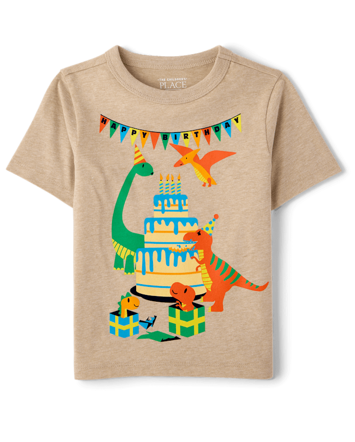 Baby And Toddler Boys Dino Birthday Graphic Tee