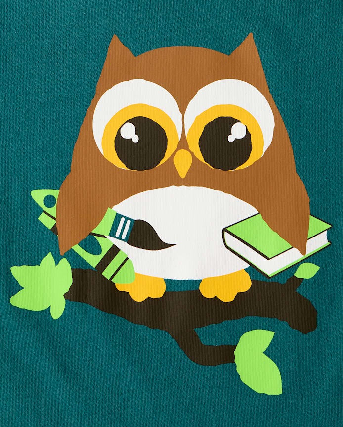 T-shirt à motif hibou pour bébés et petits garçons