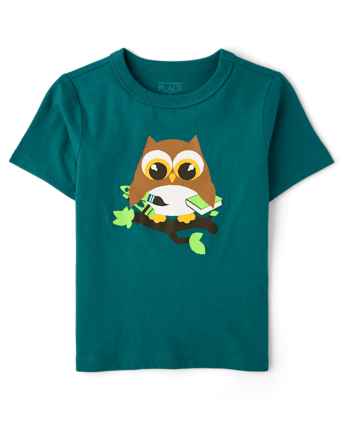 T-shirt à motif hibou pour bébés et petits garçons