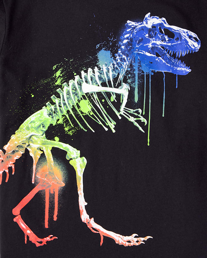 T-shirt graphique squelette de dinosaure pour garçon