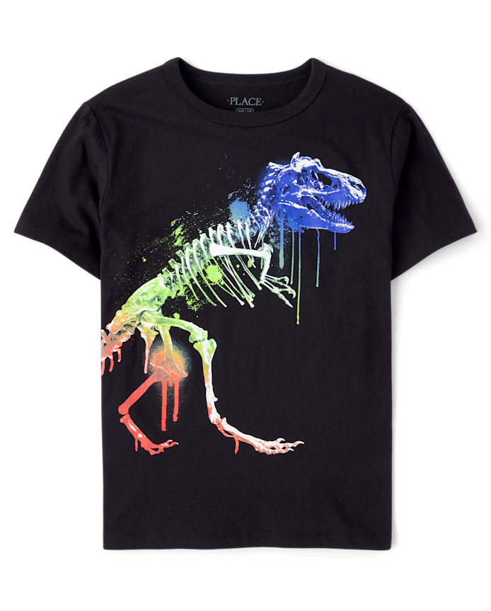 T-shirt graphique squelette de dinosaure pour garçon