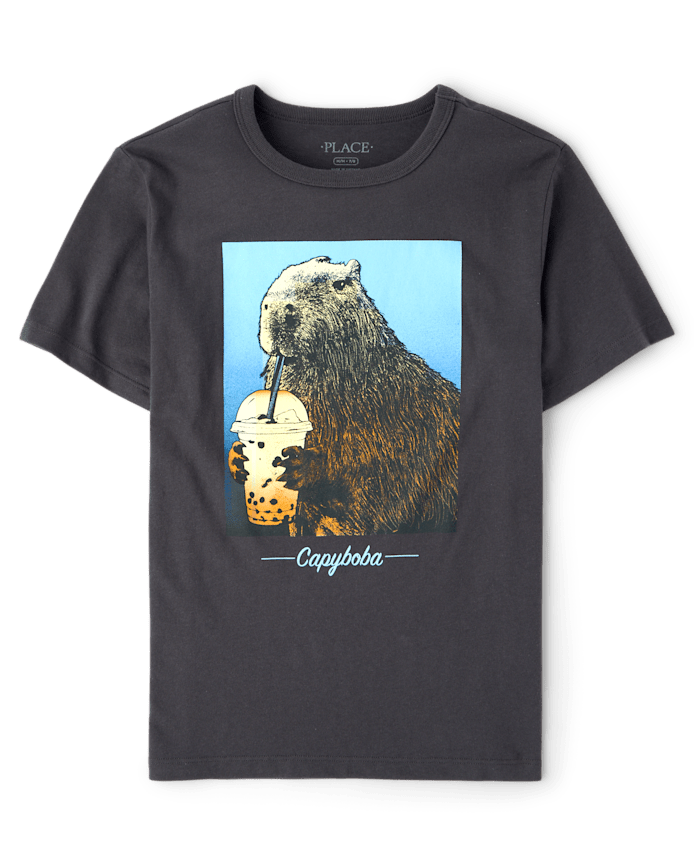 Boys Capybara Drink Graphic Tee