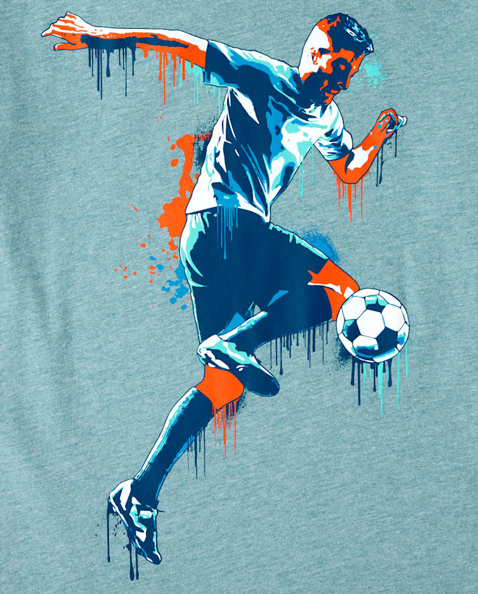 Boys Soccer Player Graphic Tee