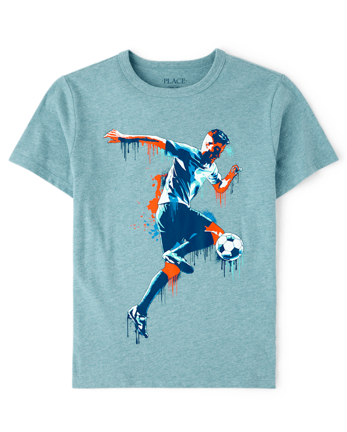 Boys Soccer Player Graphic Tee