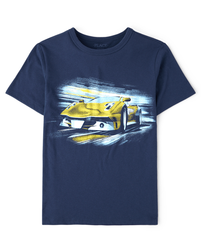 T-shirt graphique voiture de course pour garçon