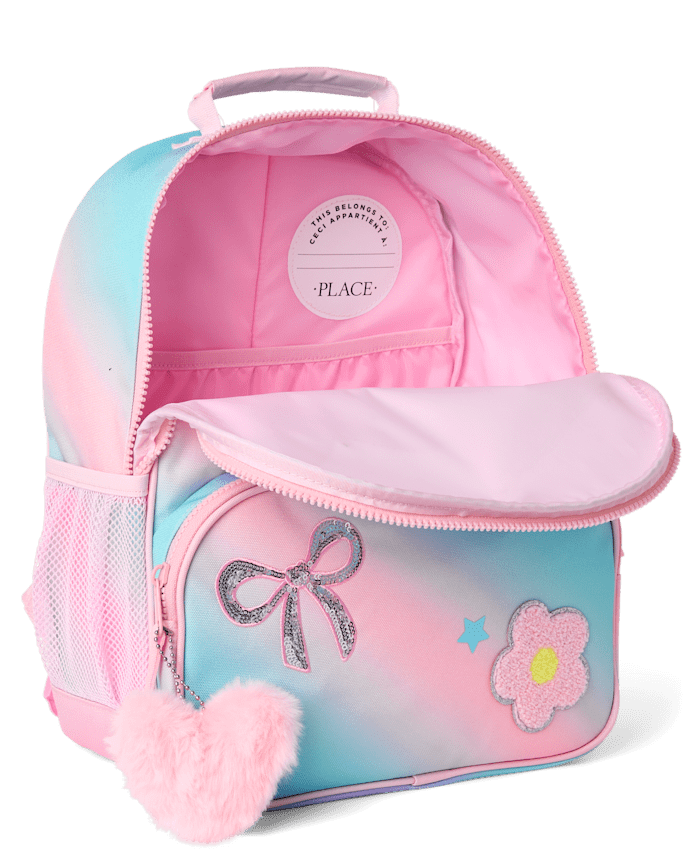 Toddler Girls Ombre Embroidered Patch Backpack