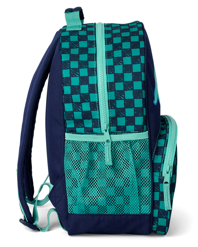Toddler Boys Checkered Embroidered Patch Backpack