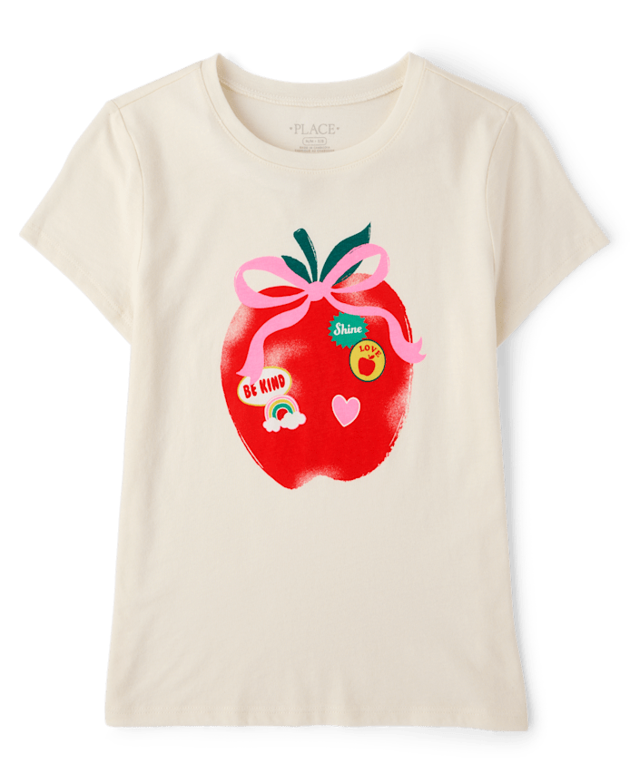 T-shirt graphique pomme pour filles