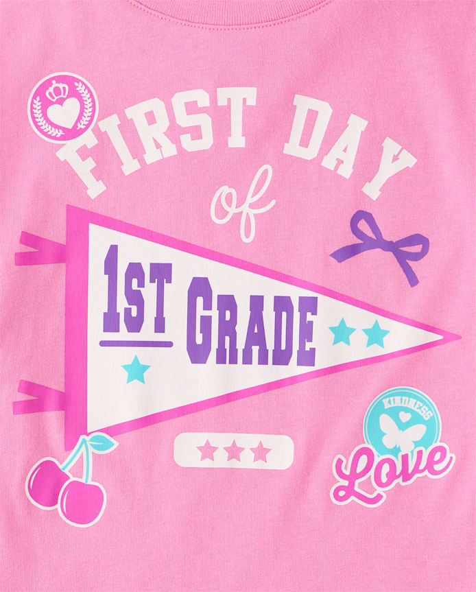 T-shirt graphique pour la rentrée en CP (filles)