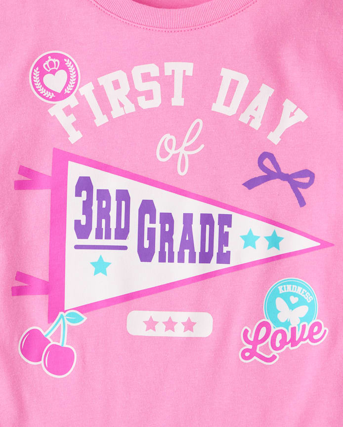Girls School First Day Of 3rd Grade Graphic Tee