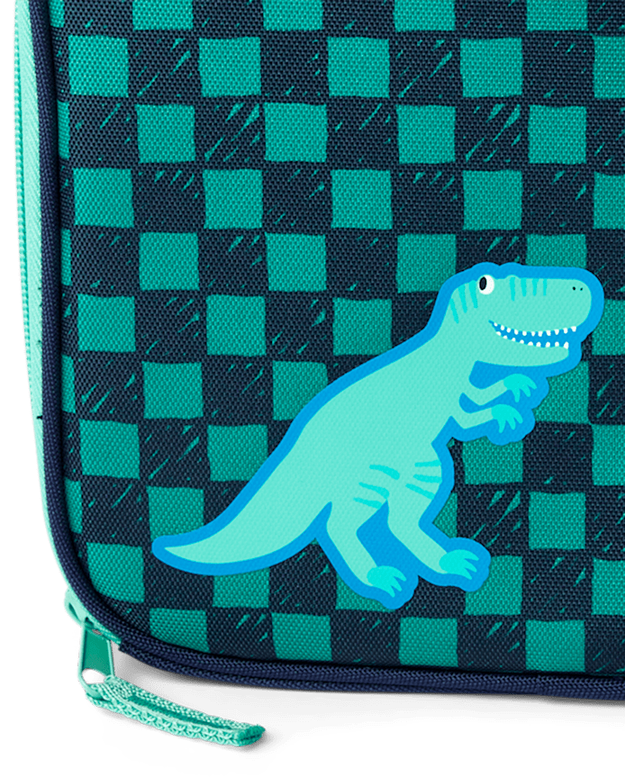 Toddler Boys Checkered Embroidered Patch Lunchbox