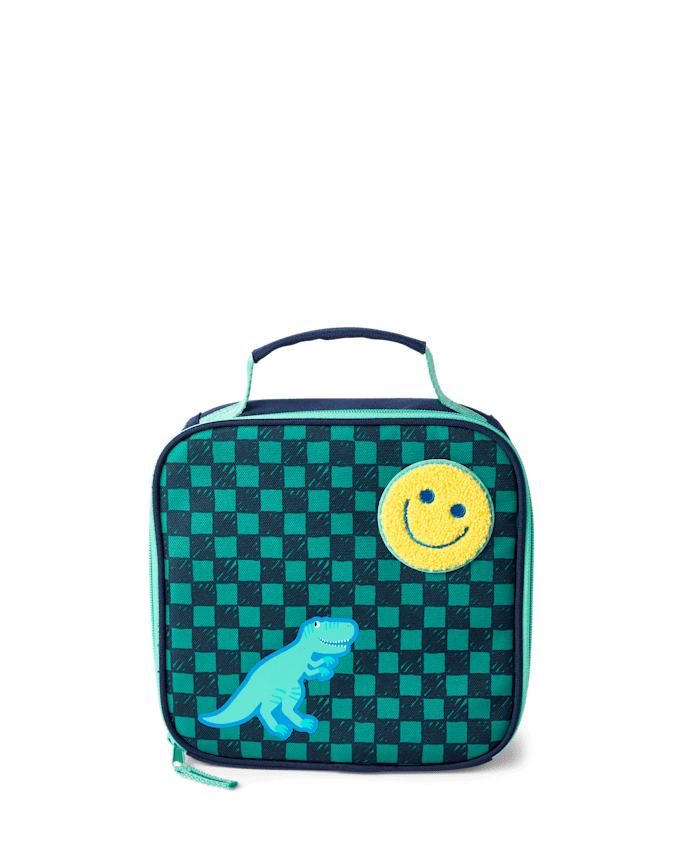 Toddler Boys Checkered Embroidered Patch Lunchbox
