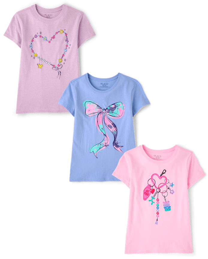 Girls Charm Graphic Tee 3-Pack