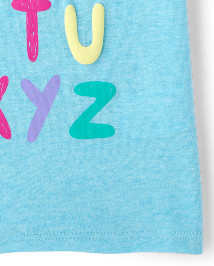 Baby And Toddler Girls Alphabet Graphic Tee