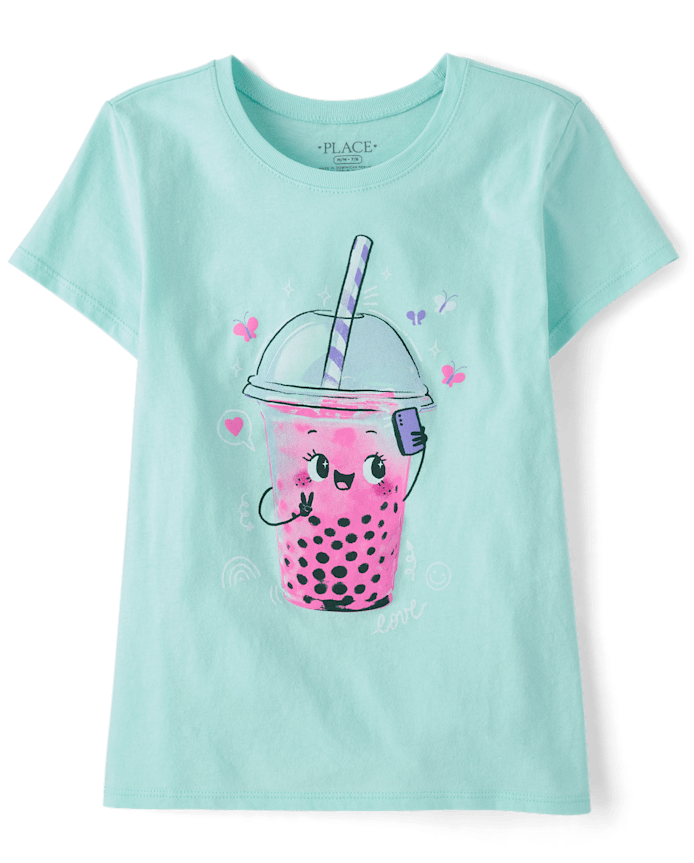 Girls Boba Drink Graphic Tee