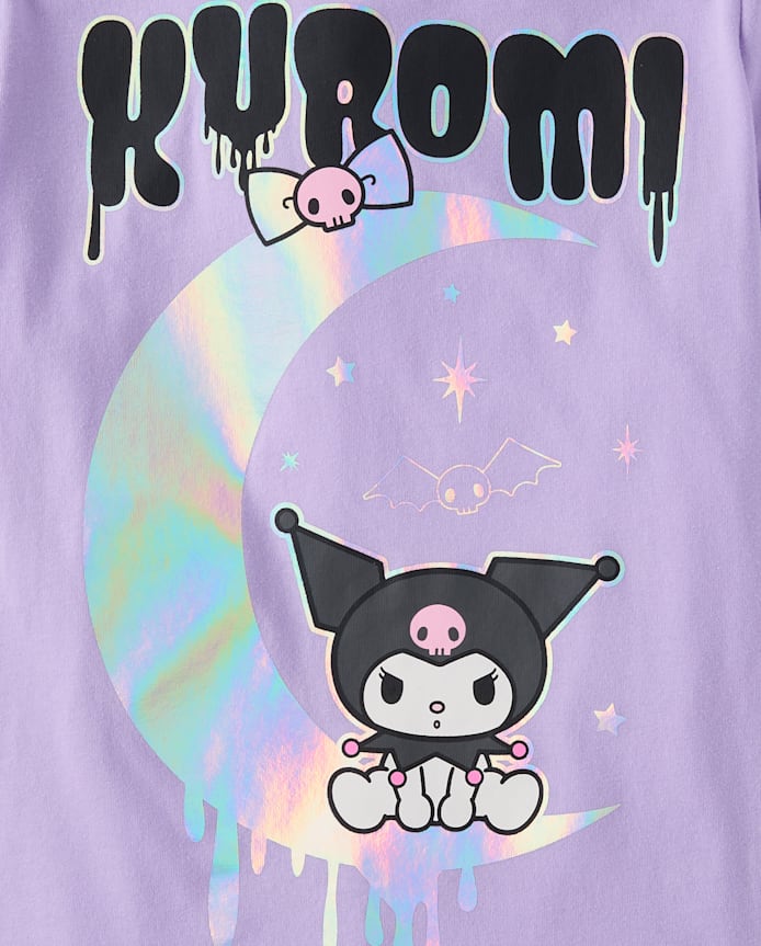 Girls Kuromi™ Holographic Halloween Graphic Tee