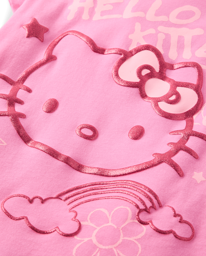 Girls Hello Kitty® Glitter Puff Print Doodle Graphic Tee