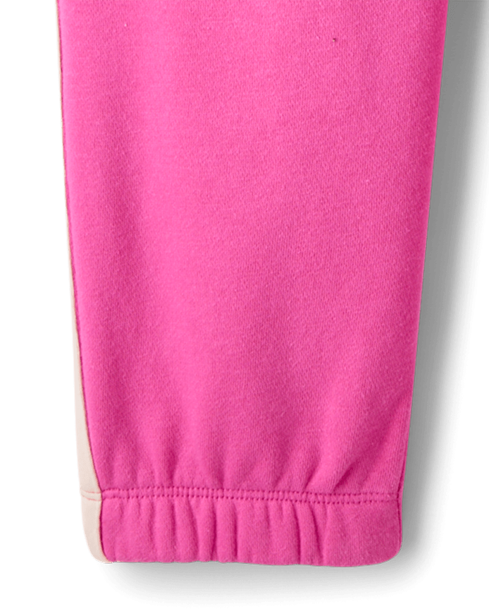 Girls Side Stripe Premium Fleece Jogger Pants