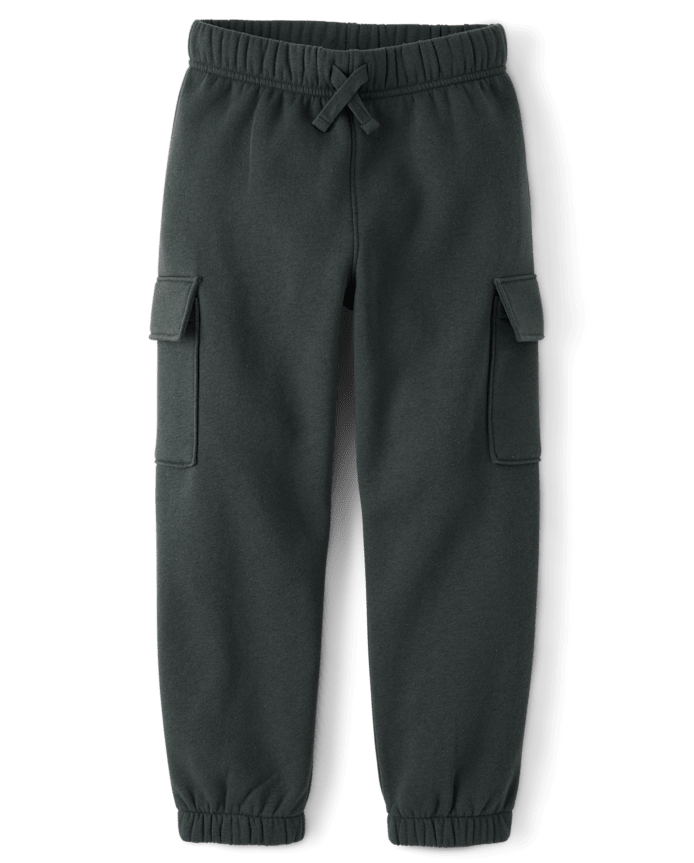 Boys Premium Fleece Cargo Jogger Pants