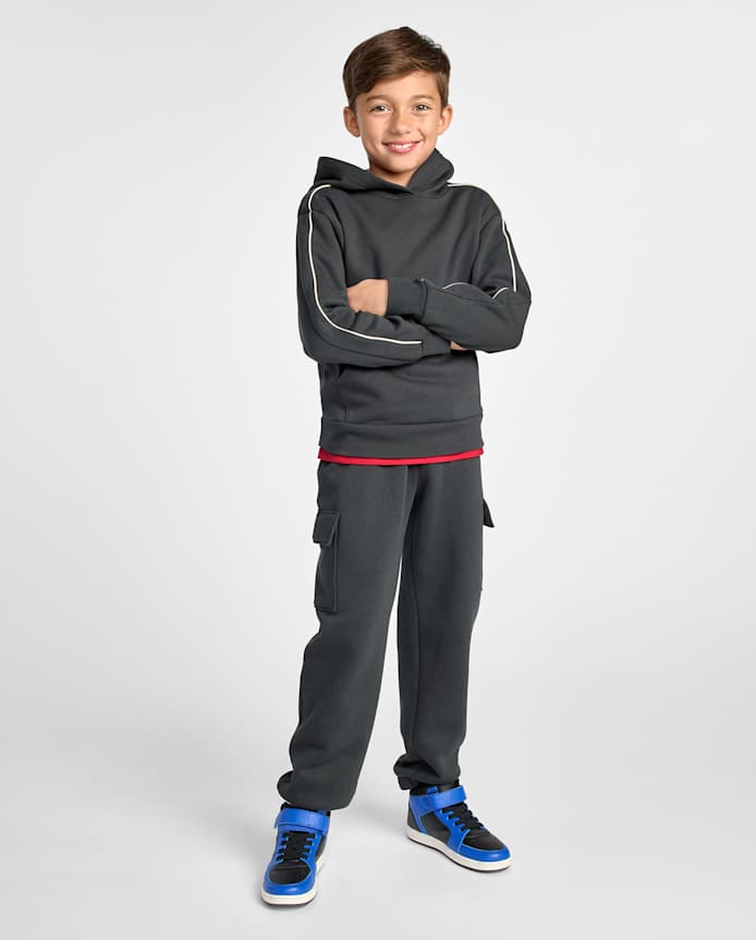 Boys Premium Fleece Cargo Jogger Pants