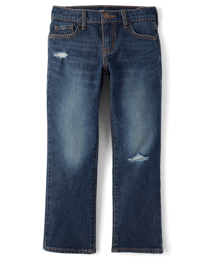 Boys Ripped Straight Jeans
