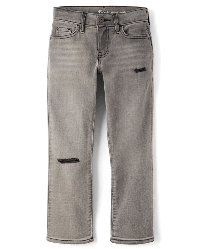 Boys Ripped Straight Jeans