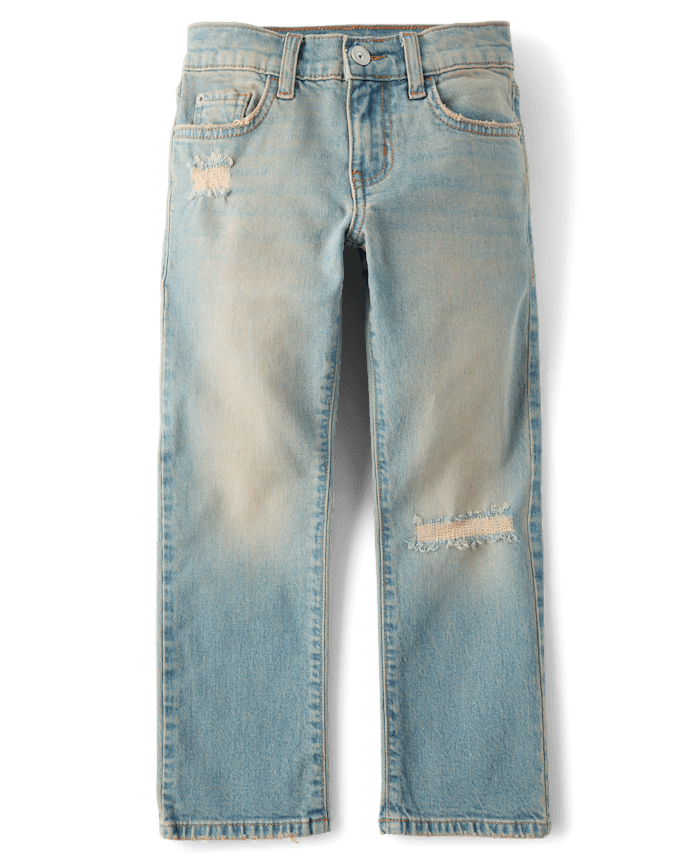 Boys Ripped Straight Jeans