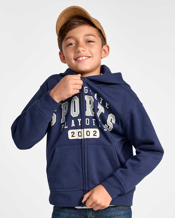 Boys Varsity Premium Fleece Zip Up Hoodie