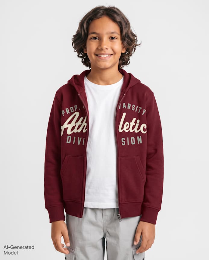 Boys Varsity Premium Fleece Zip Up Hoodie