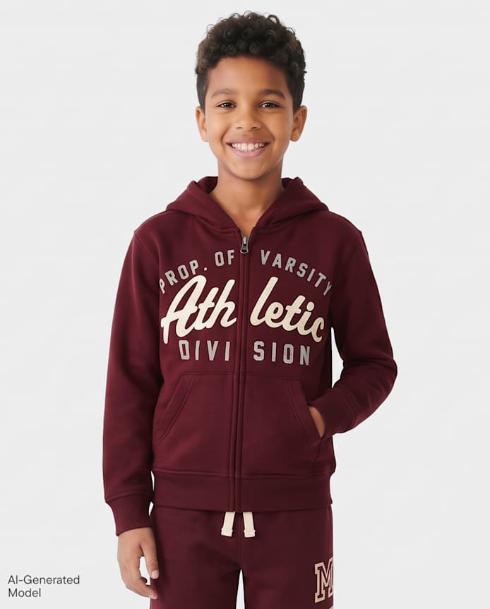 Boys Varsity Premium Fleece Zip Up Hoodie