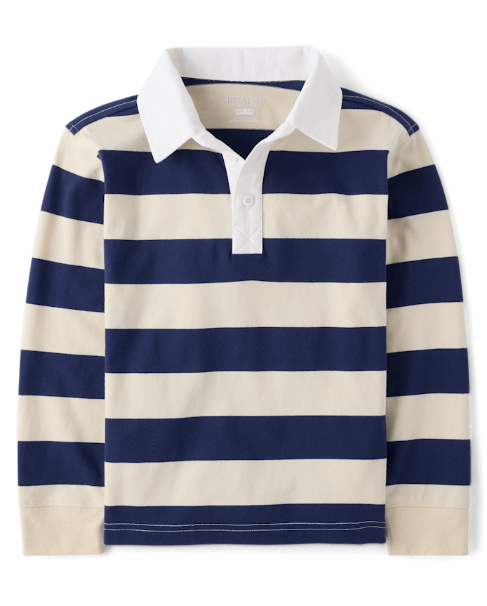 Boys Striped Rugby Polo