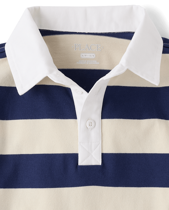 Boys Striped Rugby Polo