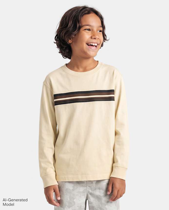 Boys Striped Sueded Top