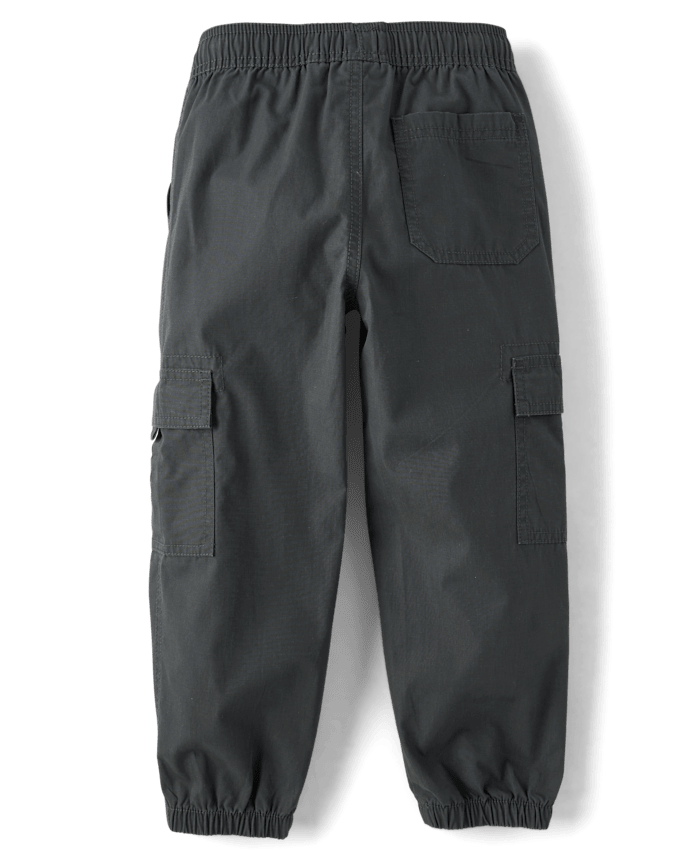 Boys Poplin Pull On Cargo Jogger Pants