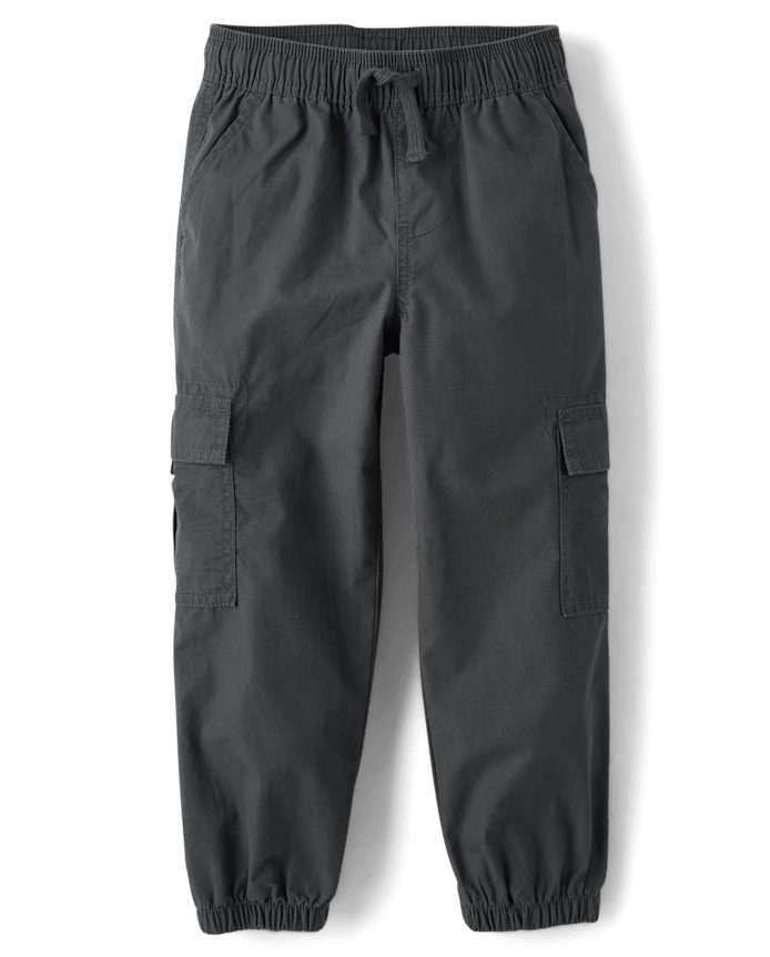 Boys Poplin Pull On Cargo Jogger Pants
