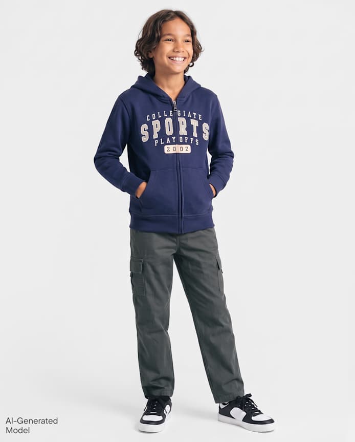Boys Poplin Pull On Cargo Pants