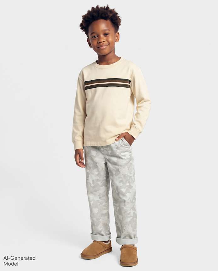 Boys Camo Baggy Pull On Pants