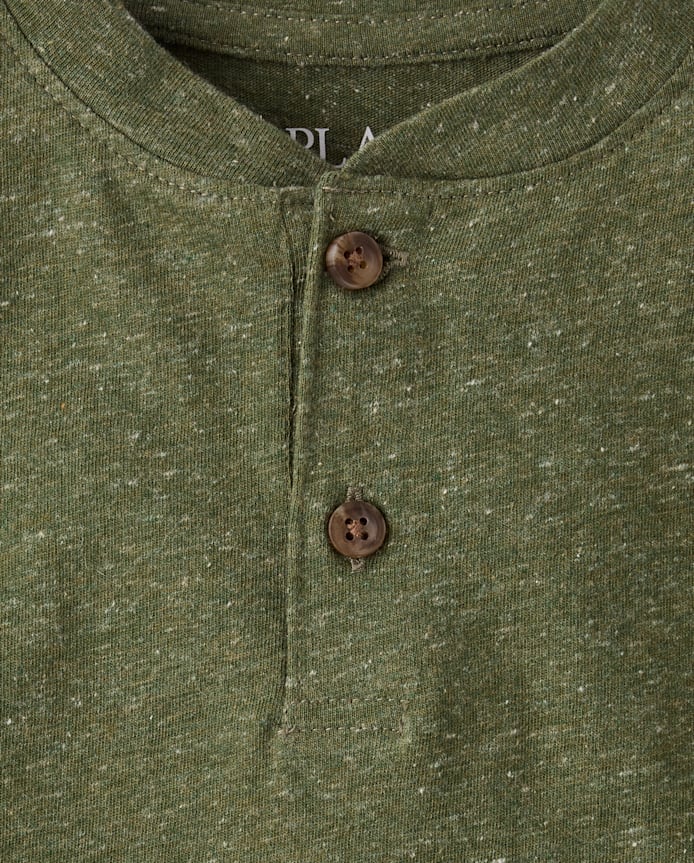 Boys Marled Henley Top
