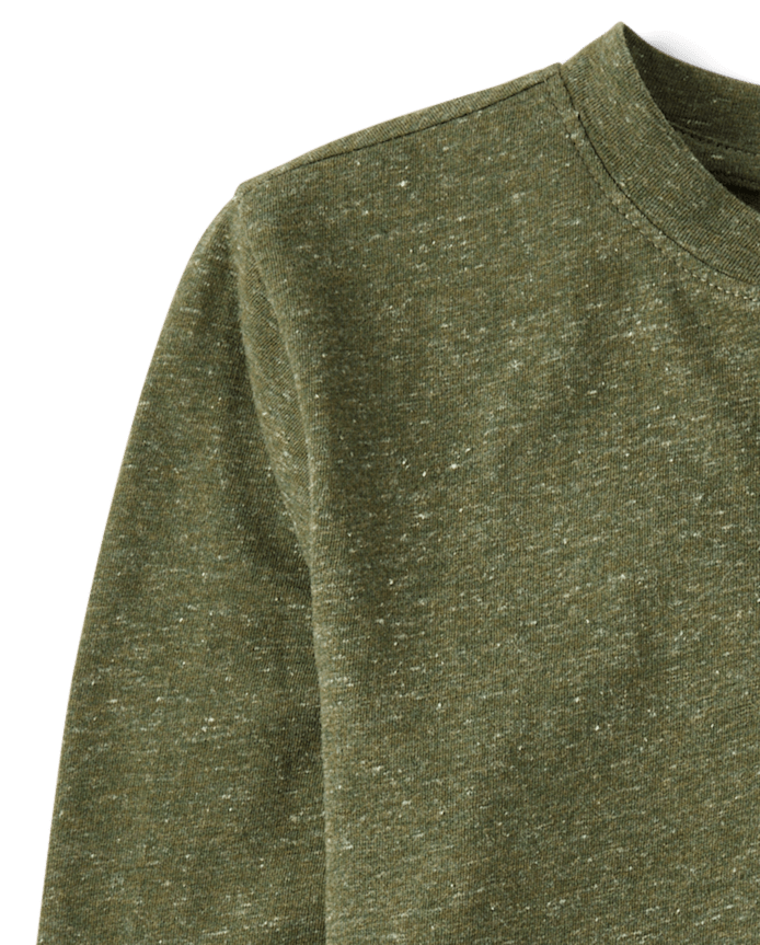 Boys Marled Henley Top