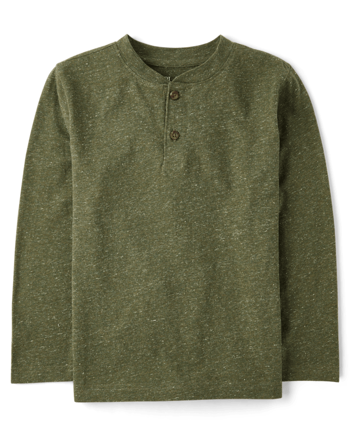 Boys Marled Henley Top