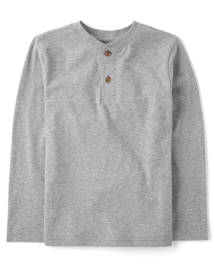 Boys Marled Henley Top