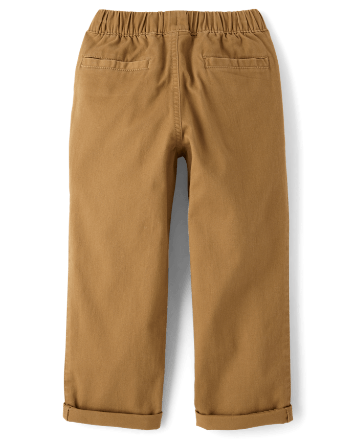 Boys Roll Cuff Pull On Chino Pants