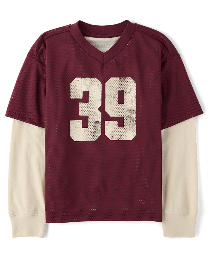 Boys Quick Dry Varsity Mesh Layered Top