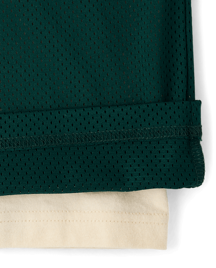 Boys Quick Dry Varsity Mesh Layered Top