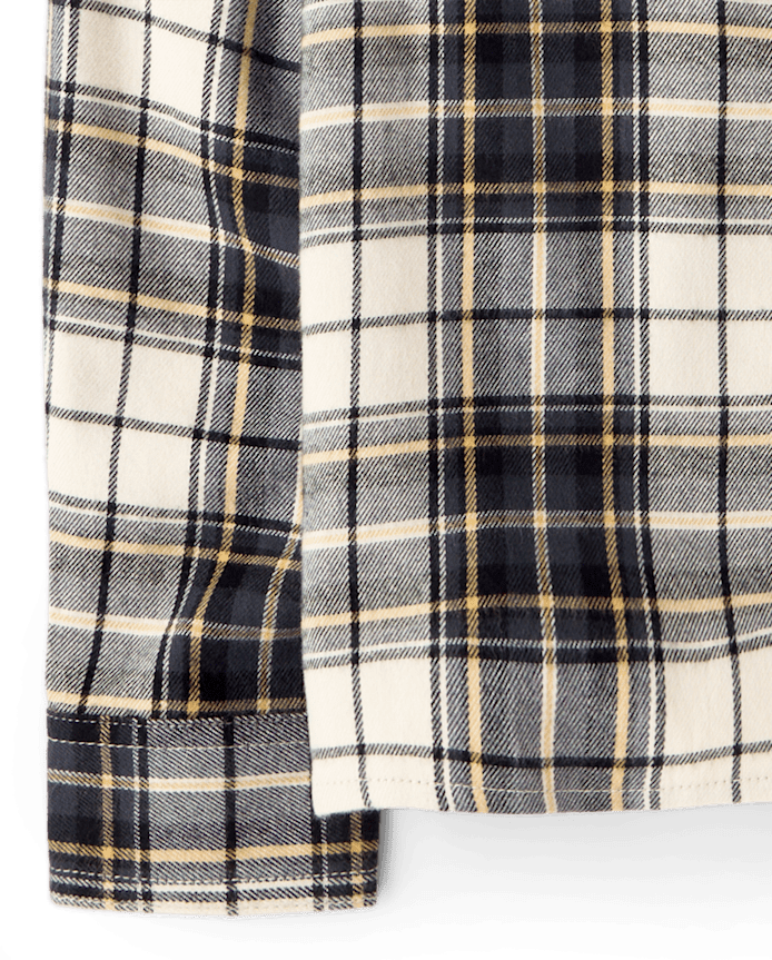 Boys Plaid Flannel Button Up Shirt