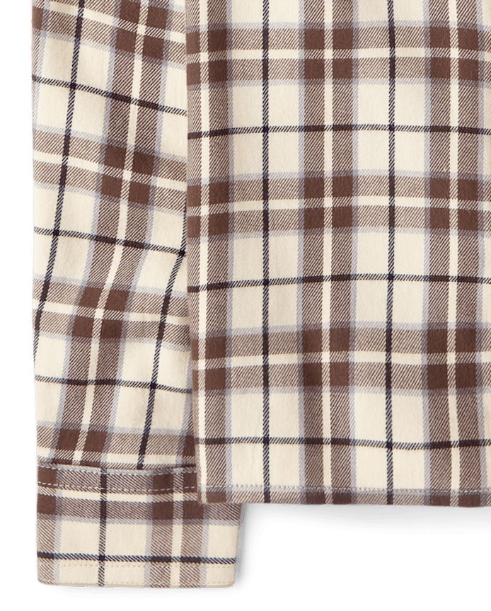 Boys Plaid Flannel Button Up Shirt