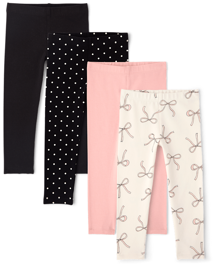 Toddler Girls Bow Leggings 4-Pack