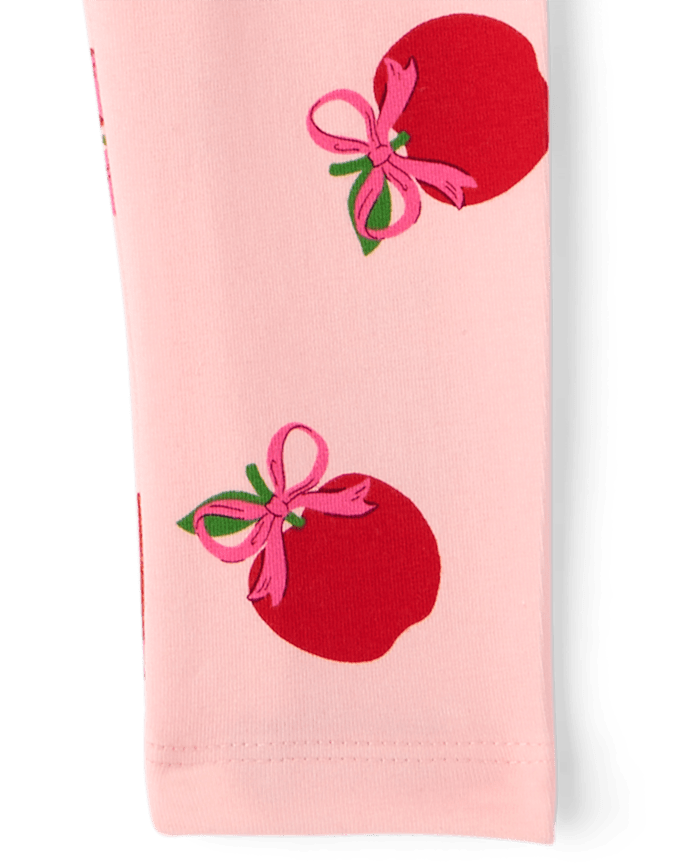 Leggings à nœud pomme pour bébés et petites filles