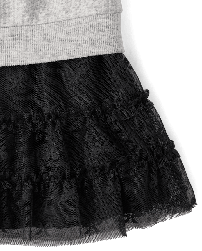 Baby And Toddler Girls Lace Bow Sweatshirt Dress