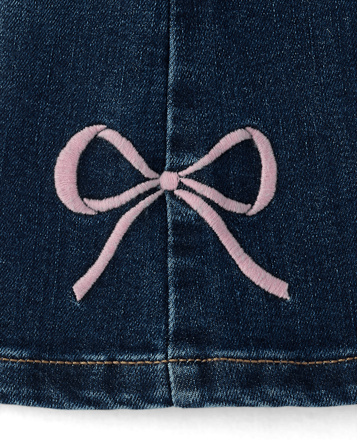Toddler Girls Embroidered Bow Flare Jeans